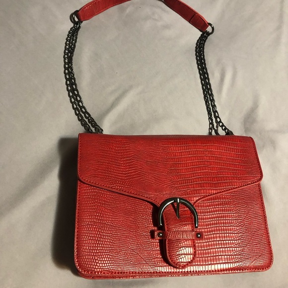 Cleo Red Chain Handle Purse - Picture 3 of 12